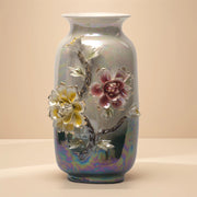 Floral Motif Flower Vase | Ceramic Vase | Home Decor | Pearl Vase